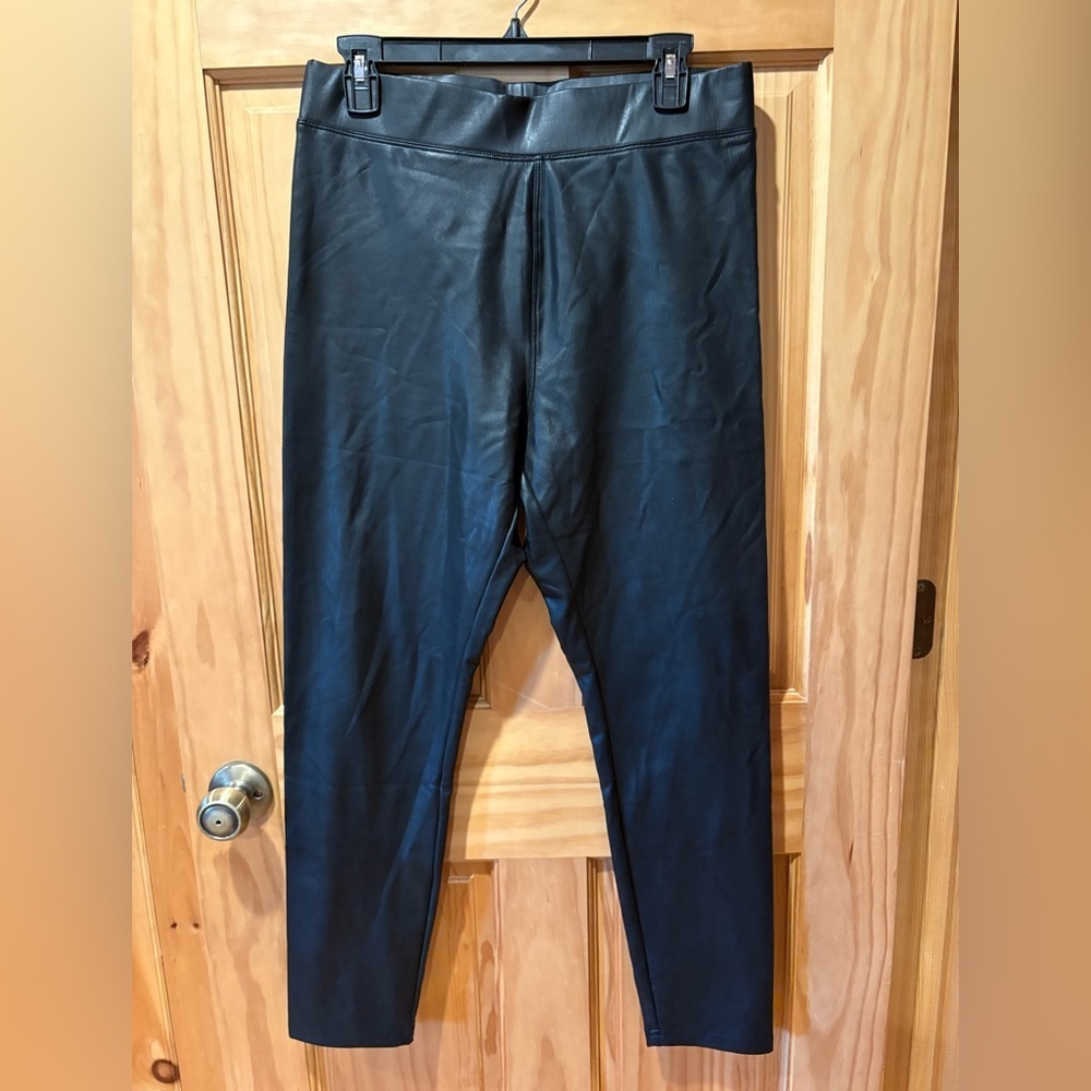 Ci sono faux leather leggings black, high-waisted leggings women’s XL